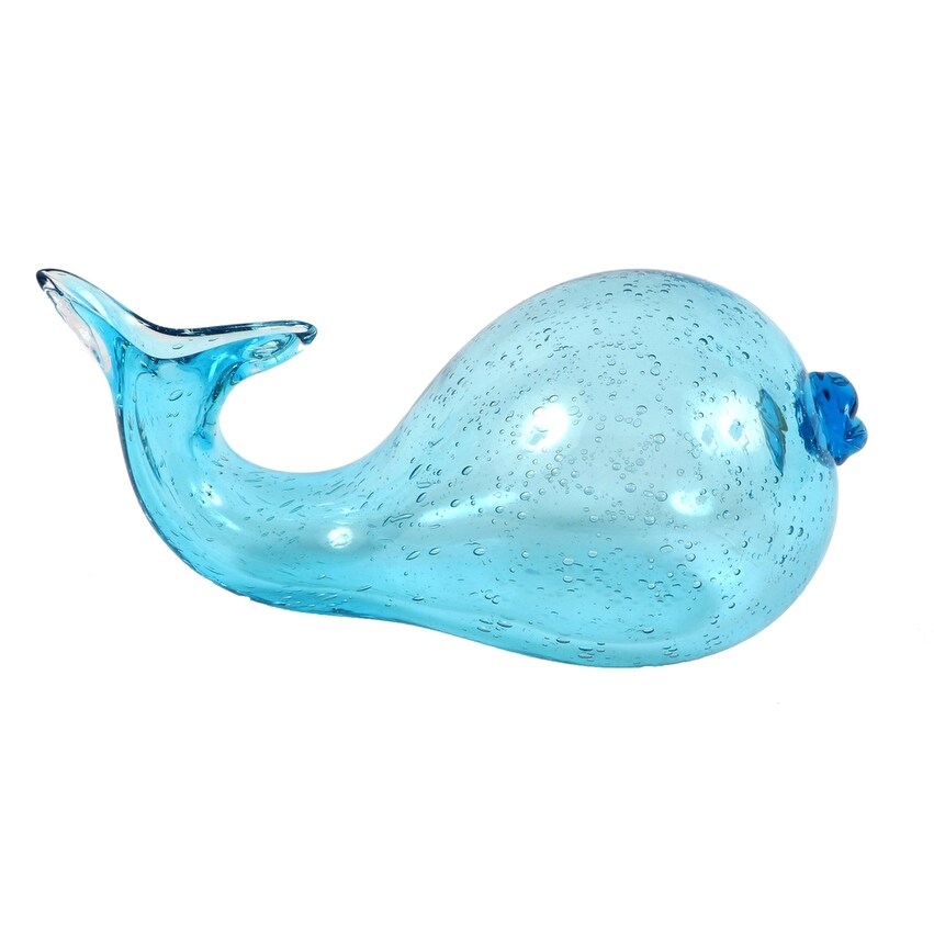 Shop Ocean Blue Whale Art Glass Tabletop Figurine 7 Inches On
