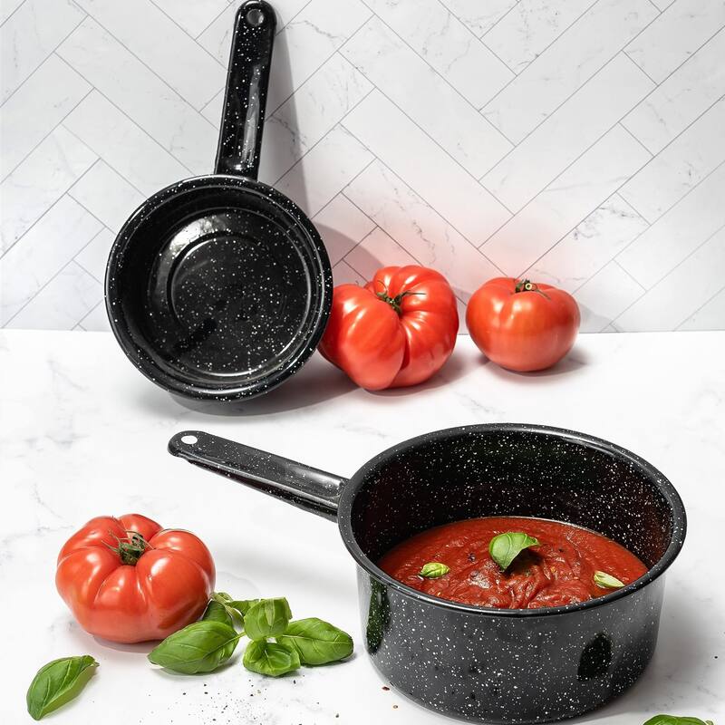 Granite Ware Set of 2 Saucepans