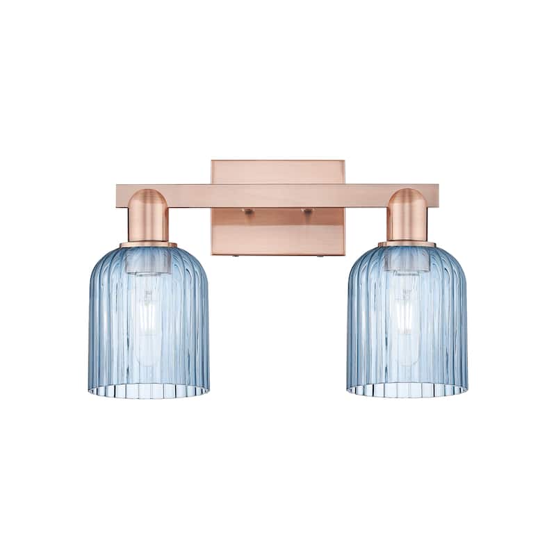 Innovations Lighting 716-2W-11-16 Bridal Veil Vanity Bridal Veil 2 - Antique Copper / Blue
