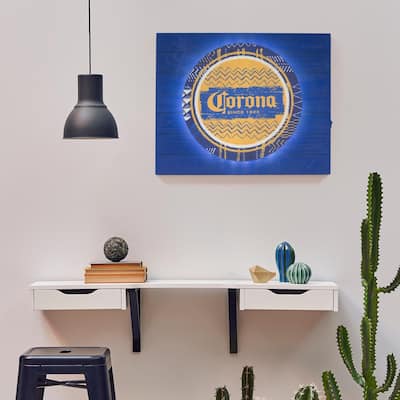 American Art Decor Corona Beer Metal Backlit LED Sign - 15" x 18"