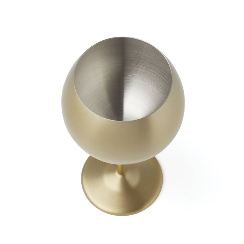 Cambridge 12 Oz Brushed Gold Stainless Steel Red Wine Glasses, Set of 4