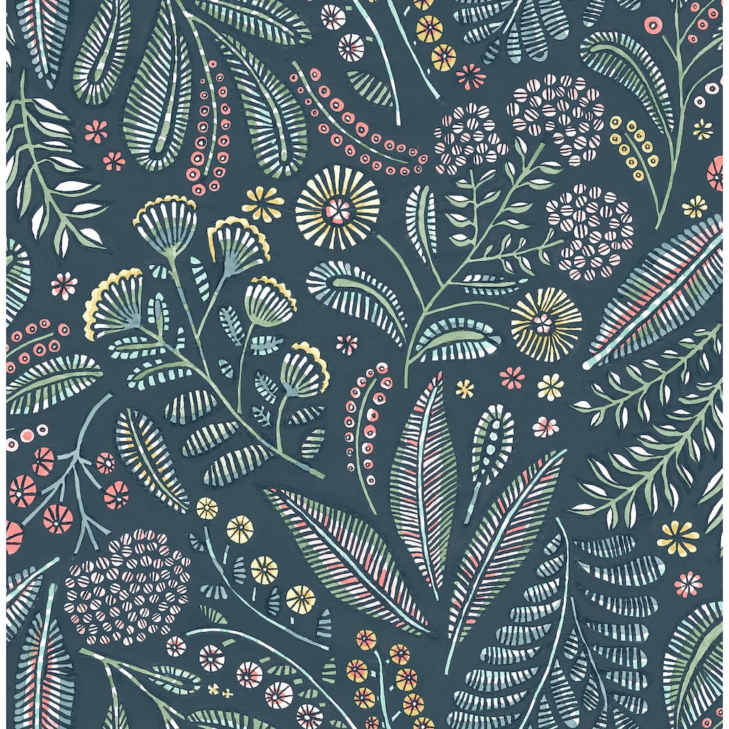 A-Street Prints Briar Teal Floral Wallpaper