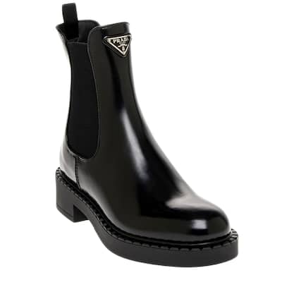 Prada Brushed Leather Chelsea Boots
