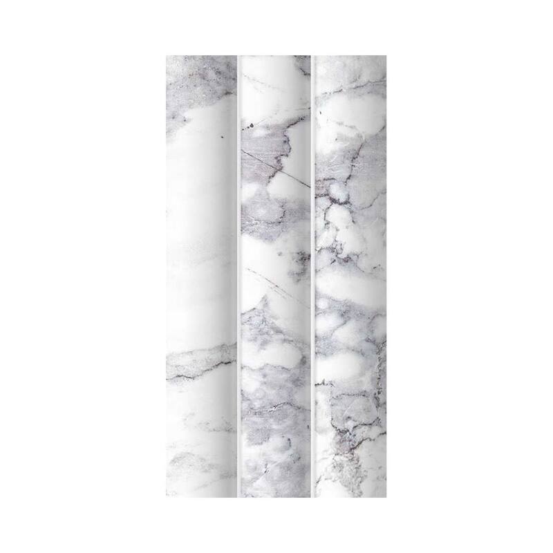 Lyrical 4.5x9 Matte Marble Look Porcelain Fluted Ribbed Tile - Wall, Backplash