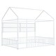 preview thumbnail 39 of 40, House-Shaped Design Metal Full Size Bed Frame with Fence and Shelves