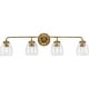 preview thumbnail 8 of 12, Quillan Collection Four-Light Soft Gold Transitional Bath & Vanity Light - 33.62 in x 6.62 in x 8.5 in