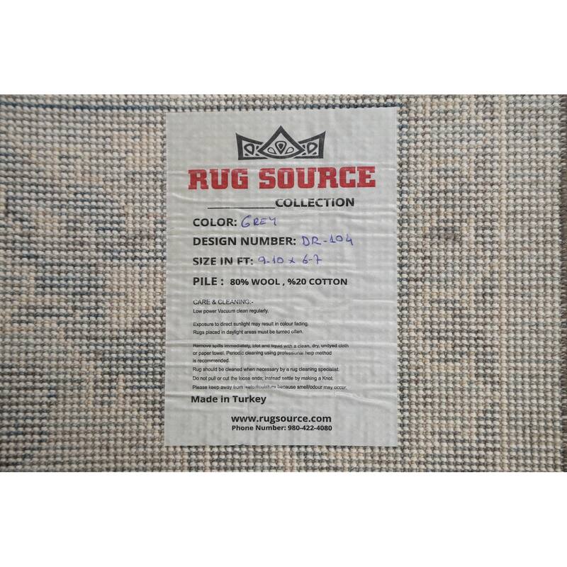 Geometric Ziegler Turkish Wool Area Rug Traditional Dining Room Carpet - 6'7" x 9'10"