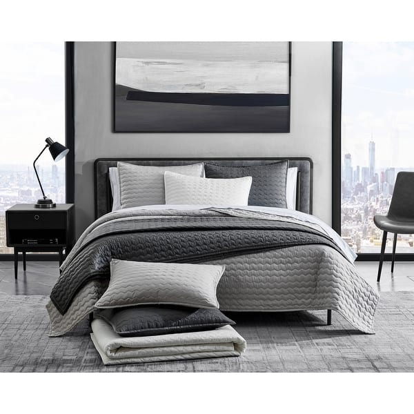 slide 1 of 20, Vera Wang Herringbone Stitch Quilt Set