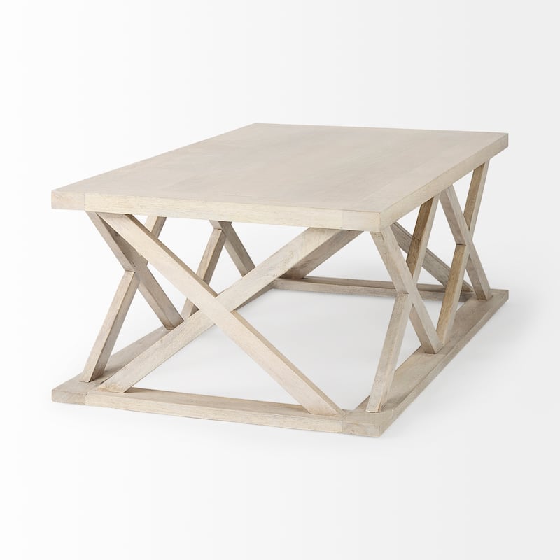 Forsey Blonde Solid Wood Rectangular Coffee Table