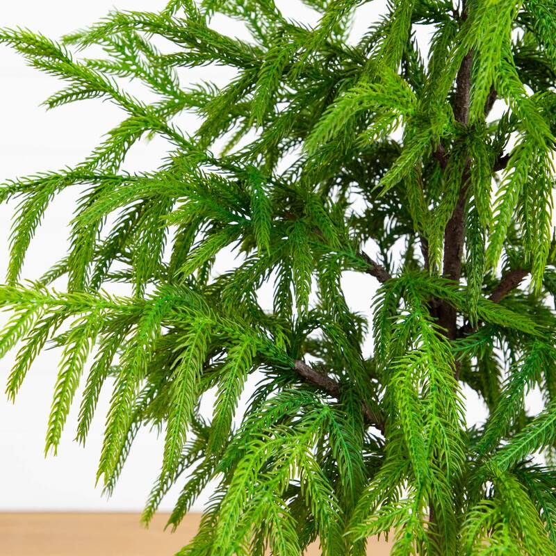 3-ft Artificial Real Touch Norfolk Island Pine in Metal Planter