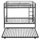 preview thumbnail 13 of 17, Black Twin over Twin Size Metal Bunk Bed With Trundle, Can be Divided into Two Beds
