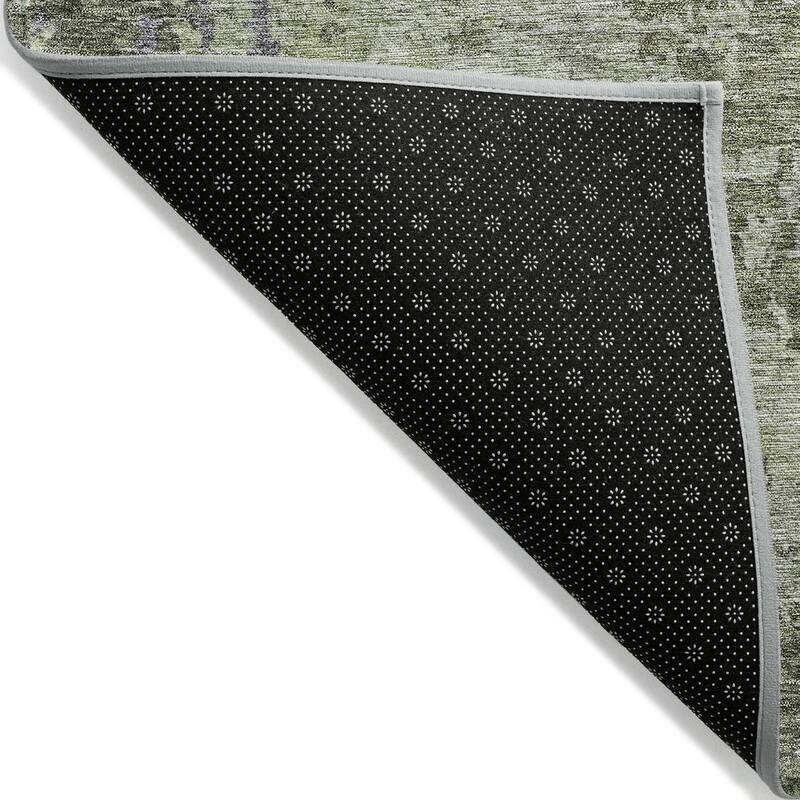 Machine Washable Indoor/ Outdoor Abstract Contemporary Chantille Rug