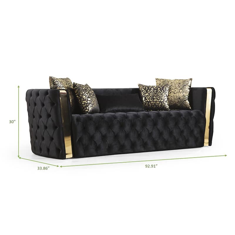 Velvet Living Room Sofa Set ( Set of 3 )