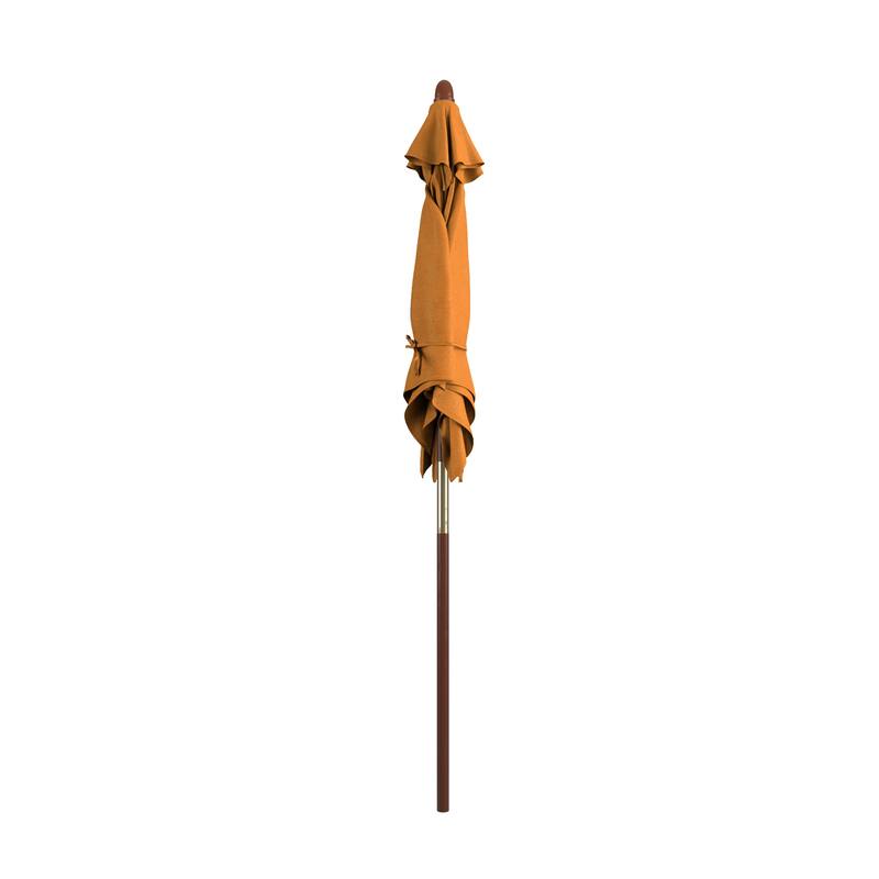 Port Lavaca 6ft Square, Sunbrella Fabric Wooden Patio Umbrella by Havenside Home, Base Not Included