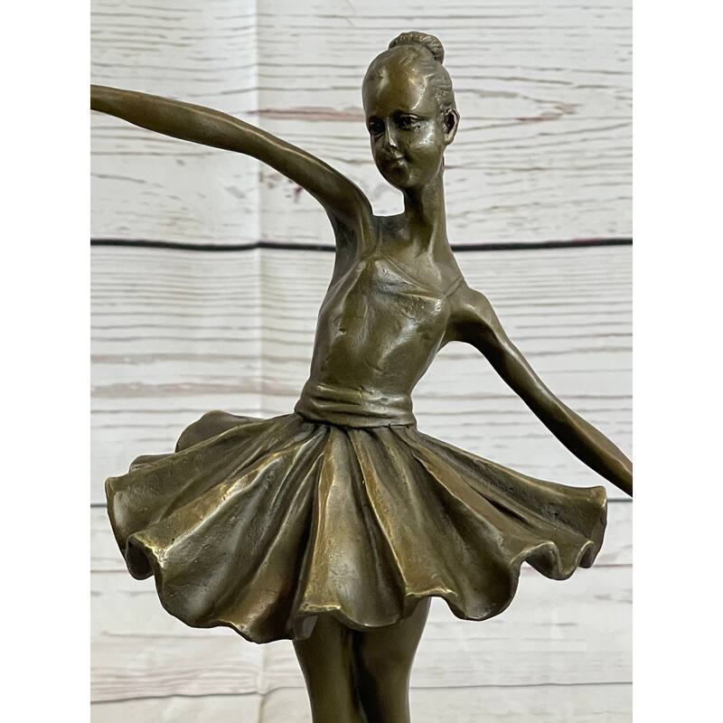 Art Deco Hot Cast Bronze Graceful Ballerina Ballet Statue Sculpture Gift Decor