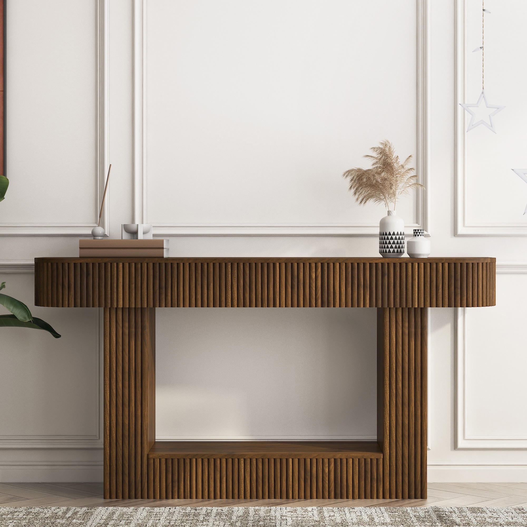 62.9-Inch Long Console Table, Wooden Rectangular Sofa Table Behind The Sofa, Farmhouse Entryway Table, Corridor, Living Room