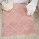 preview thumbnail 108 of 120, Nourison Brisbane Large Diamond Geometric Modern Shag Area Rug 5' x 7' - Pink - Runner/Rectangle