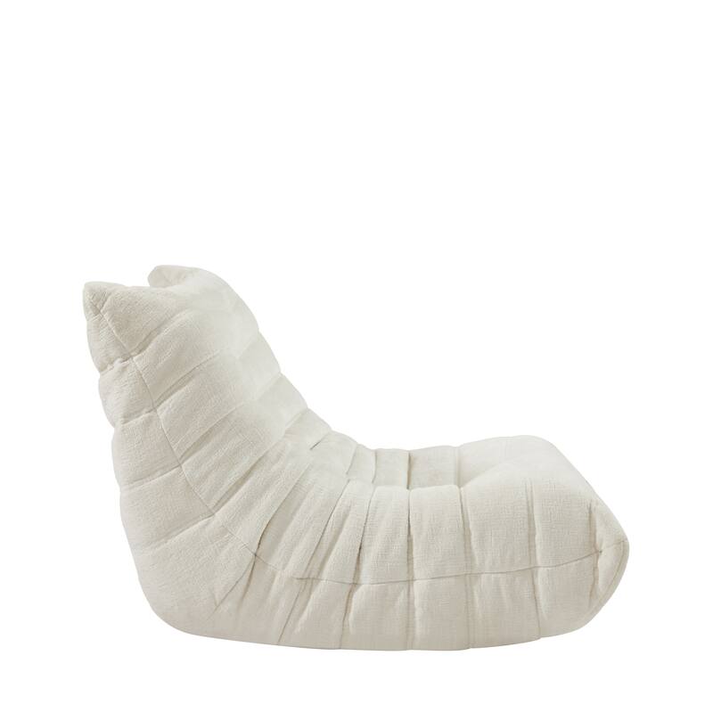 Chenille Deep Seat Bean Bag Chair, Ergonomics Armless Fireside Chair, Adults Corner Soft Lazy Sofa with Memory Foam Filler