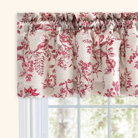 Waverly Gardens Rod Pocket with header Kitchen Curtains - Tier, Swag or Insert Valance (Sold Separately)