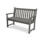 preview thumbnail 3 of 10, POLYWOOD Traditional 48" Outdoor Garden Bench Slate Grey