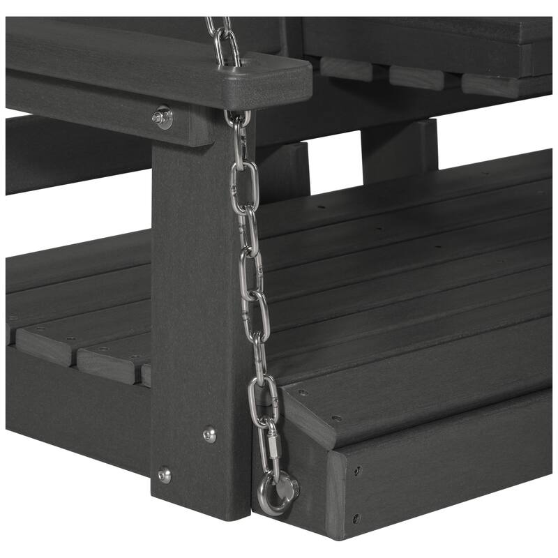 Nashville Poly 54 Inch Porch Swing with Folding Cup Holder