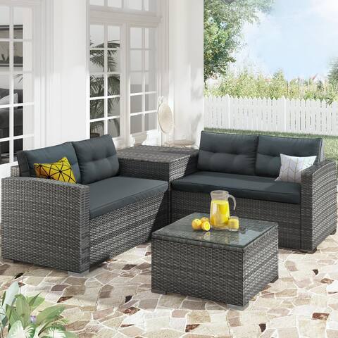 Outdoor Furniture Sectional Sofa Set with Storage Box