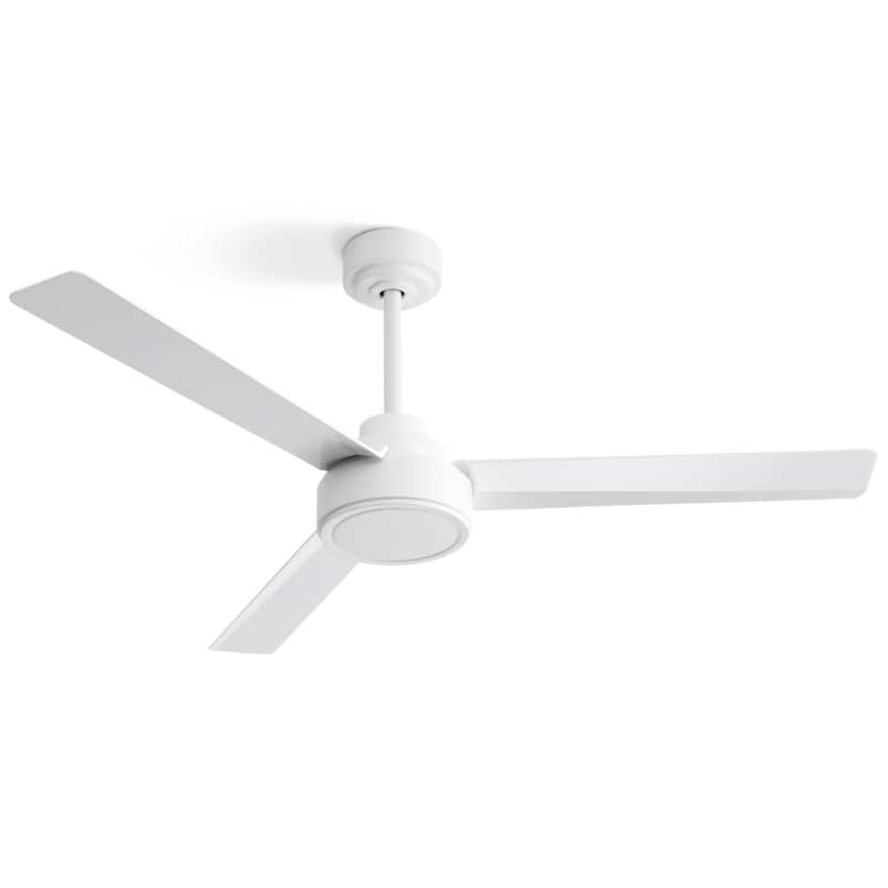 52" Ceiling Fan Without Light with Remote Control ,3 ABS Blades Farmhouse Ceiling Fan 6-speed Reversible DC Motor - White