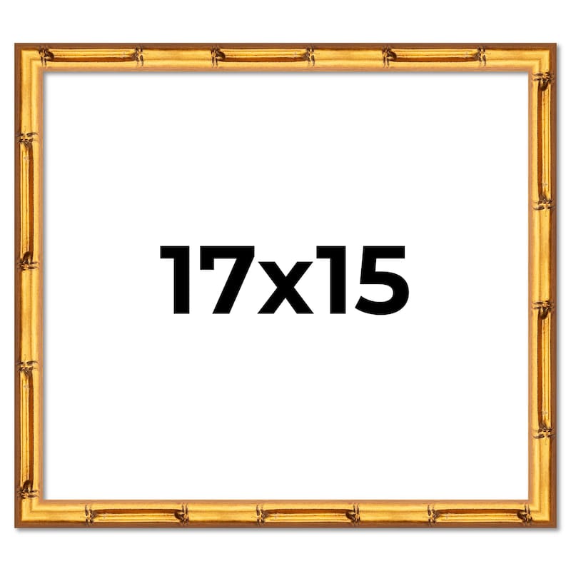 17x15 Frame Gold Bamboo Picture Frame Modern Photo Frame Includes UV Acrylic Shatter Guard Front Acid Free Foam Backing Board