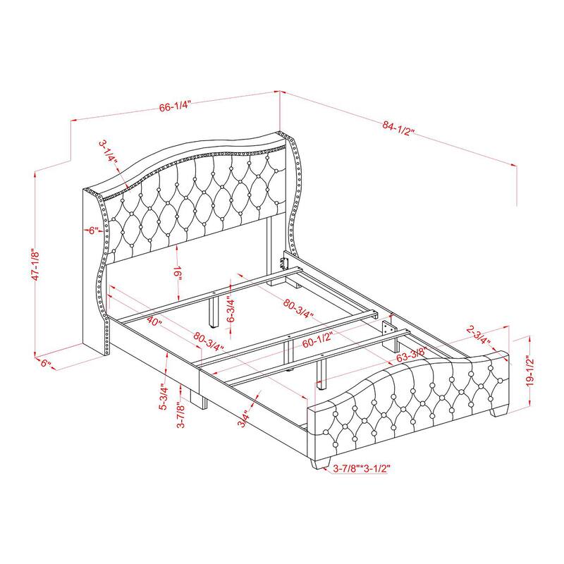 Furniture of America Sumala Modern Button Tufted Wood Panel Bed