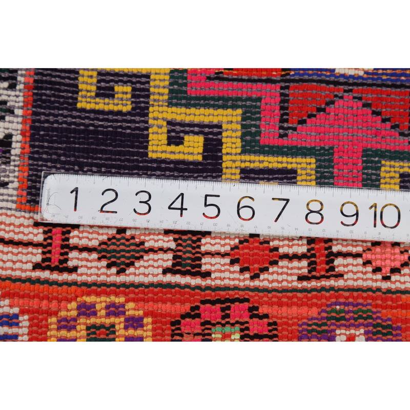 Navy Blue Anatolian Oriental Vintage Runner Rug Handmade Wool Carpet - 2'10"x 12'0"
