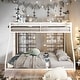 preview thumbnail 2 of 9, Classic Square Metal Bunk Bed Frame,Twin over Full Metal Bunk White for Kids and Adult