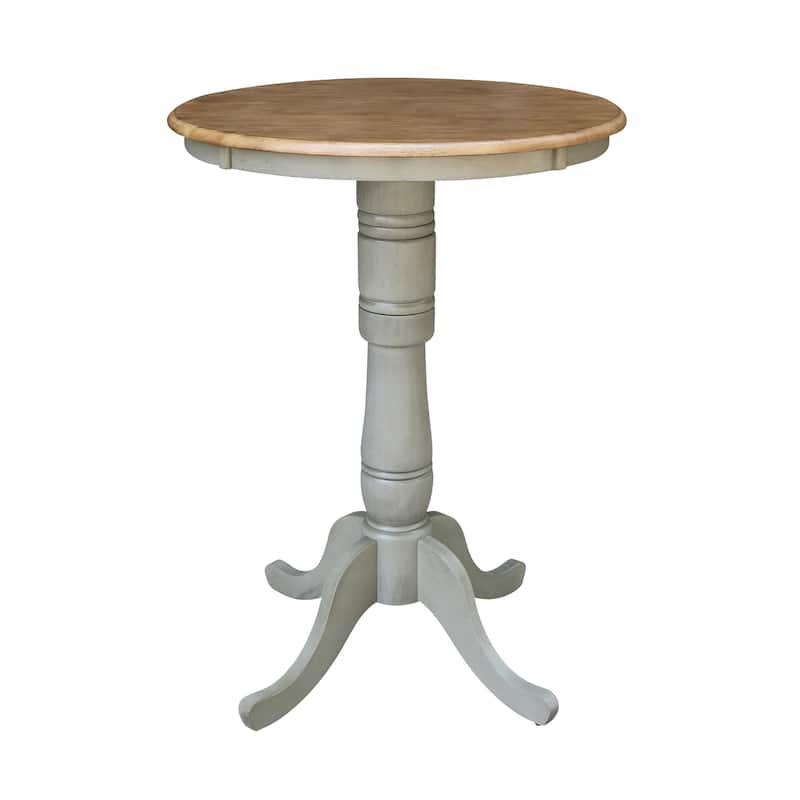 30" Round Pedestal Bar Height Table With 2 X-Back Bar Height Stools - Set of 3 Pieces