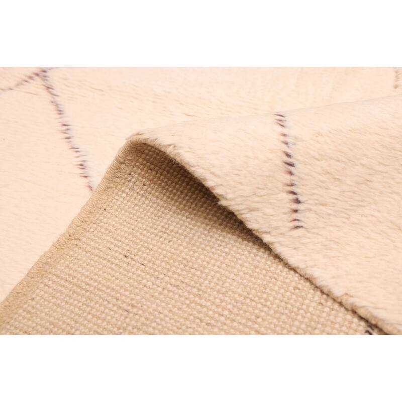 ECARPETGALLERY Hand-knotted Pak Finest Marrakesh Cream Wool Rug - 6'8 x 9'11