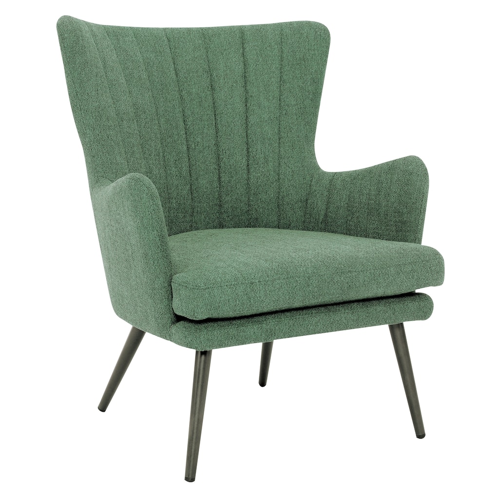 Jenson Accent Chair with Fabric and Grey Legs
