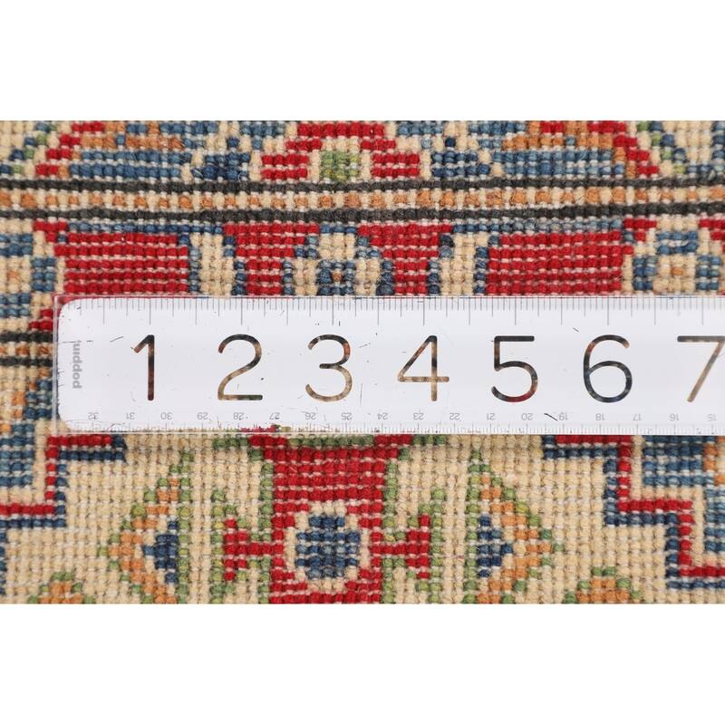 Green Kazak Foyer Rug Hand-Knotted Wool Carpet - 2'8" x 3'10"