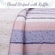 preview thumbnail 5 of 4, Cozy Line Pink Purple Fun Floral Ruffle Stripe Cotton Quilt Bedding Set
