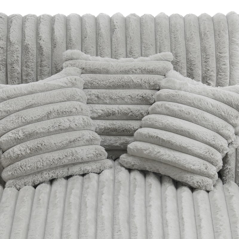 42"W Upholstered Chaise Lounge Sofa Bed with Pillow and Cup Holder