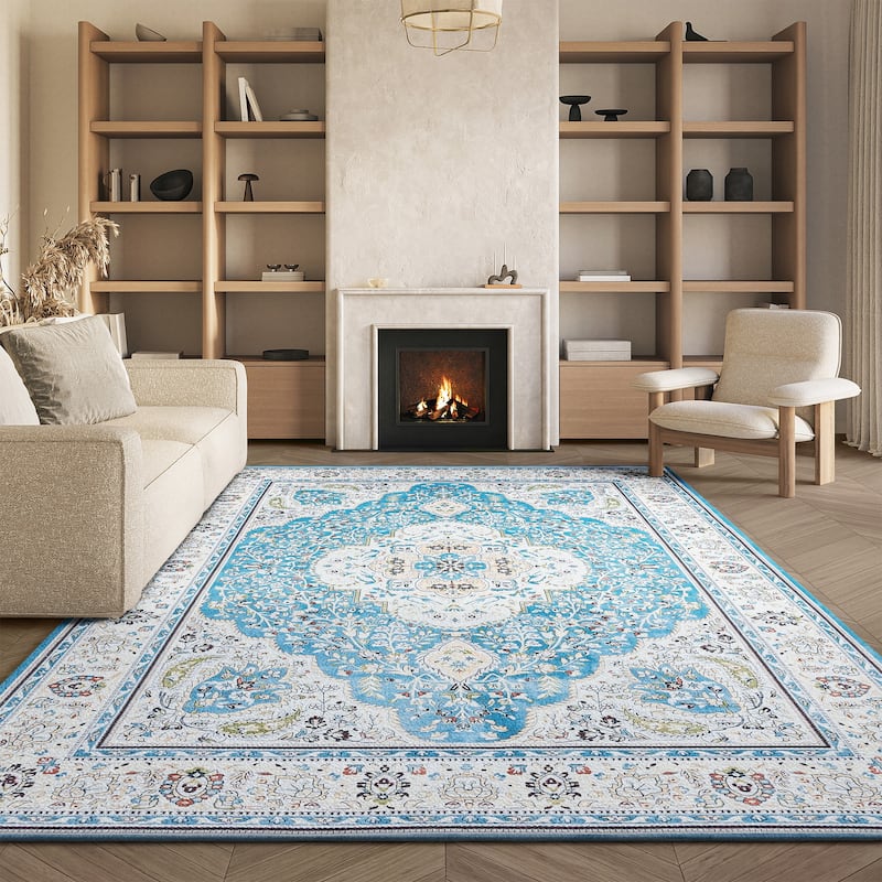 SAFAVIEH Tucson Machine Washable Slip Resistant Willa Traditional Rug