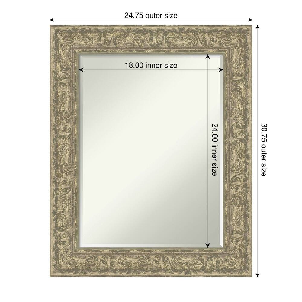 Luxe Half-Inch-Bevel Framed Wall Mirror