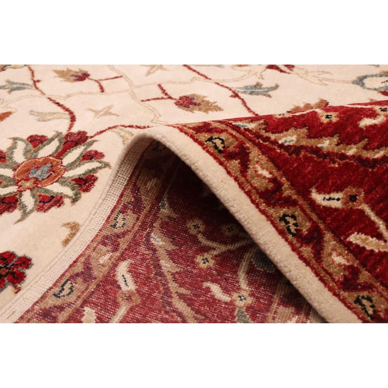 ECARPETGALLERY Hand-knotted Jamshidpour Cream Wool Rug - 5'6 x 8'5