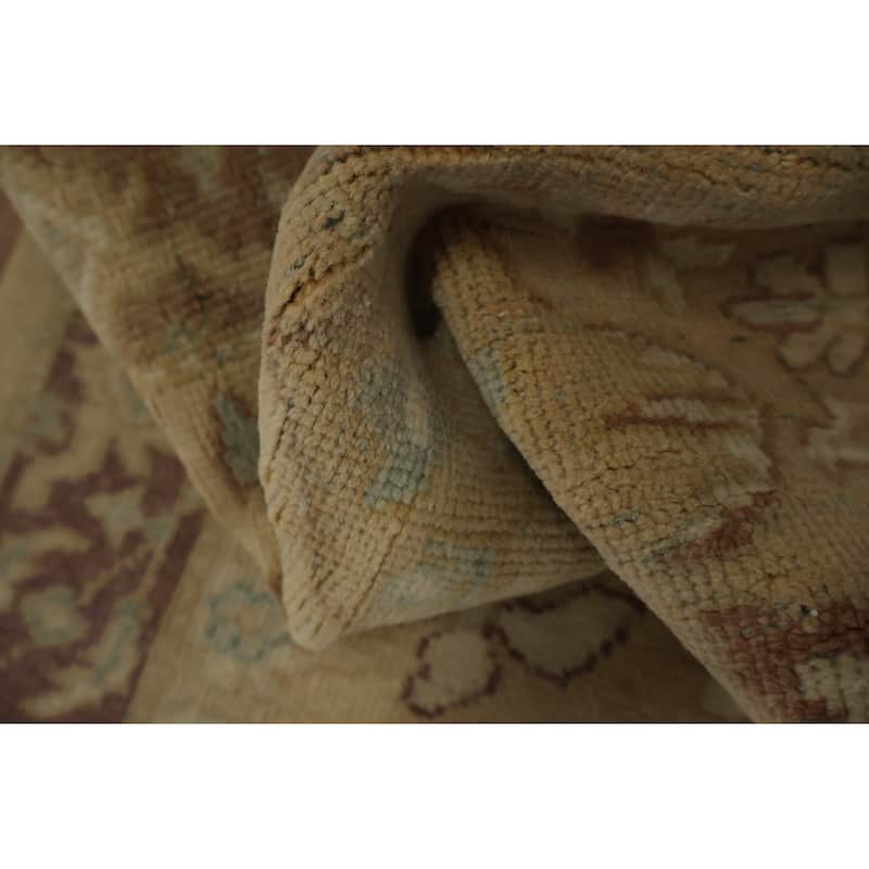 Hand Knotted Oriental 100% Wool Carpet Traditional All-Over Beige & Ivories Ziegler Area Rug - 3' 9'' X 2' 0''