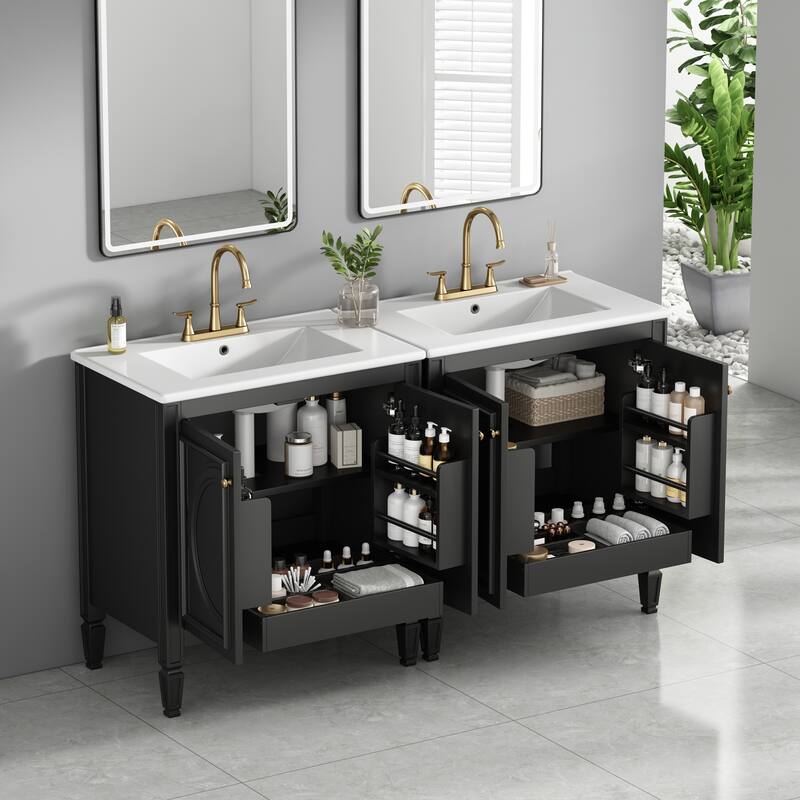 Christopher Knight Home - Alice Wooden Storage Bathroom Vanity with Sink