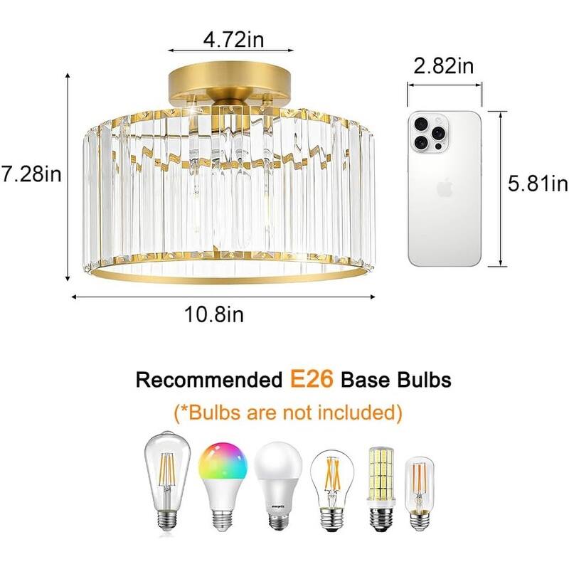 Ceiling Light Fixture, Modern Semi Flush Mount Ceiling Light