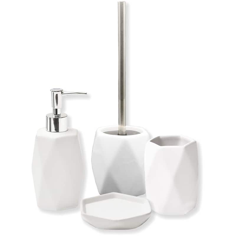Diamond Bath Set Accessories White or Black