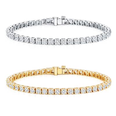 Auriya 2 to 12 carat TW Round Diamond Tennis Bracelet 14k Gold