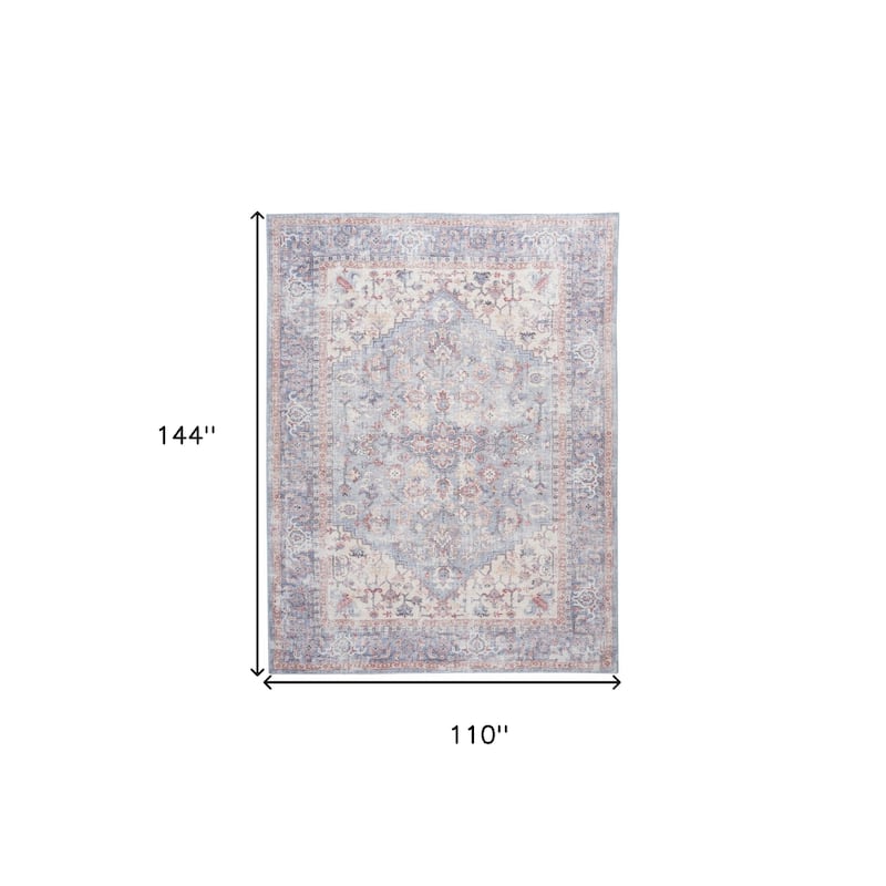 Rosot Power Loomed Distressed Floral Area Rug By HomeRoots - 9' x 12'