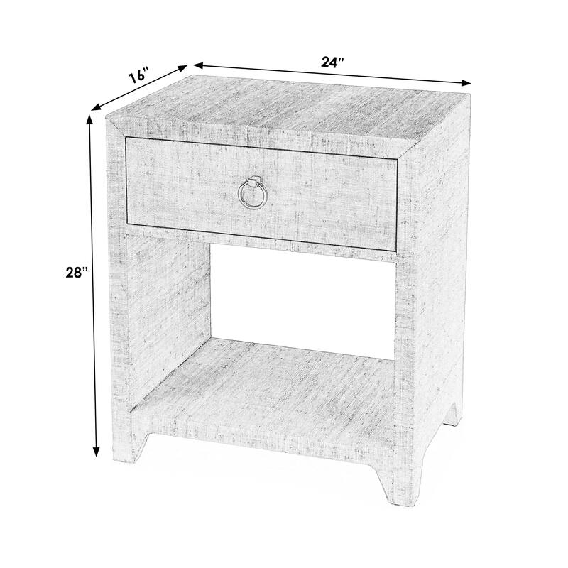 Bar Harbor Raffia 1 Drawer Nightstand