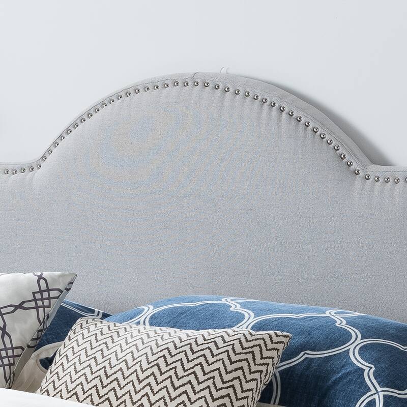 Upholstered Headboard Queen Size, Solid Wood Head Board with Durable Metal Legs