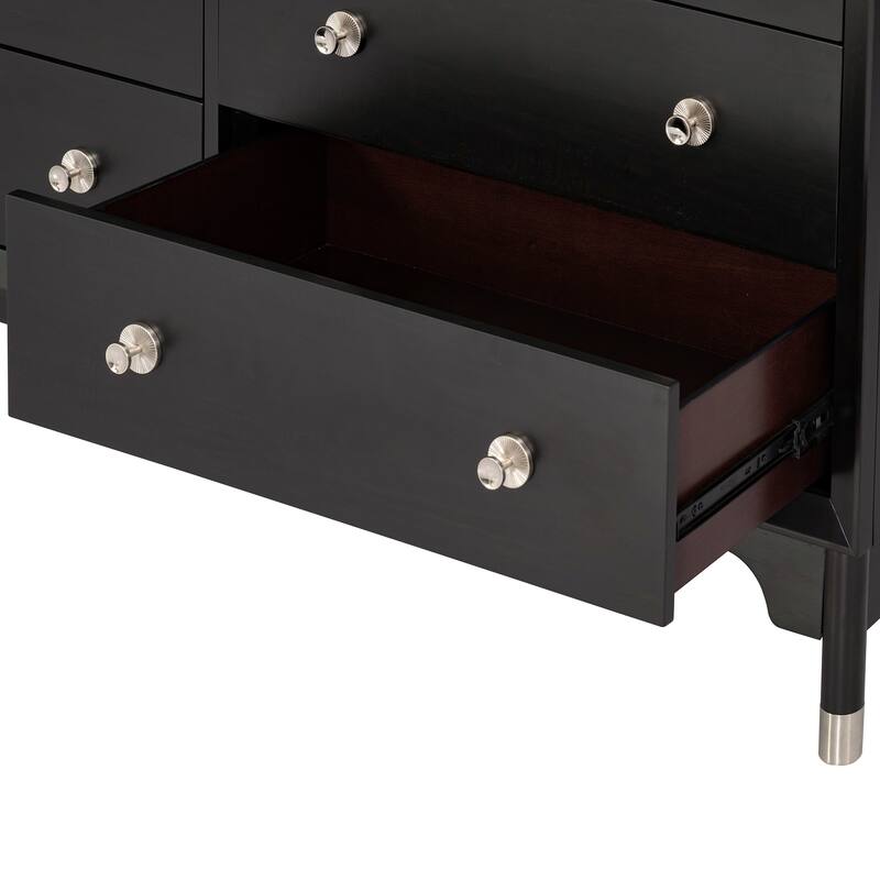 Furniture of America Forma Mid-Century Modern 4-Piece Black Solid Wood Storage Platform Bedroom Set