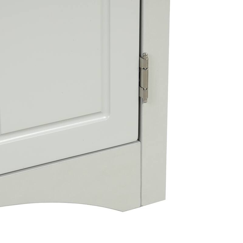 Triangle Floor Cabinet Storage Corner Cabinet with Adjustable Shelves and Brushed Nickle Knobs for Office Bathroom Living Room